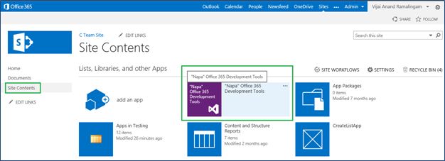 Napa Office 365 Development Tools